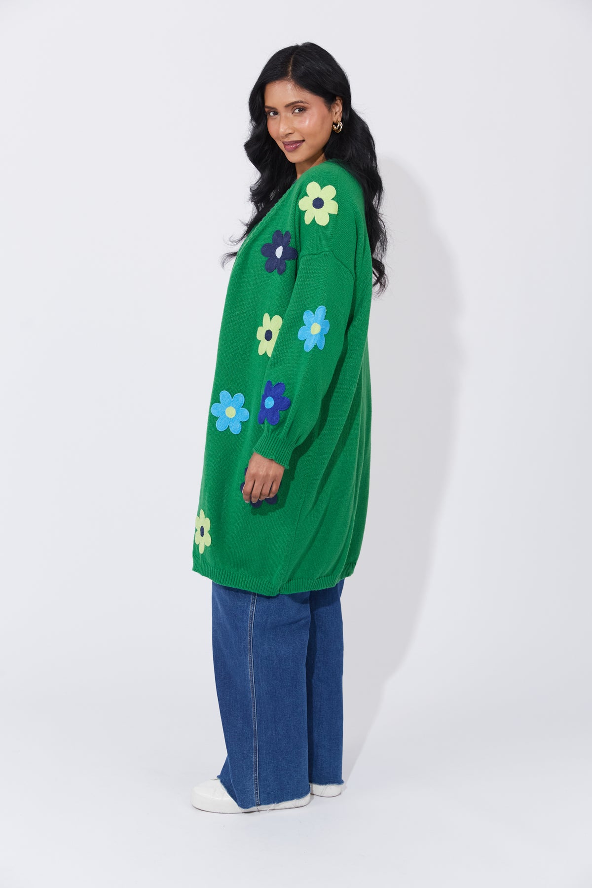 Delphi Flower Long Knit Cardigan