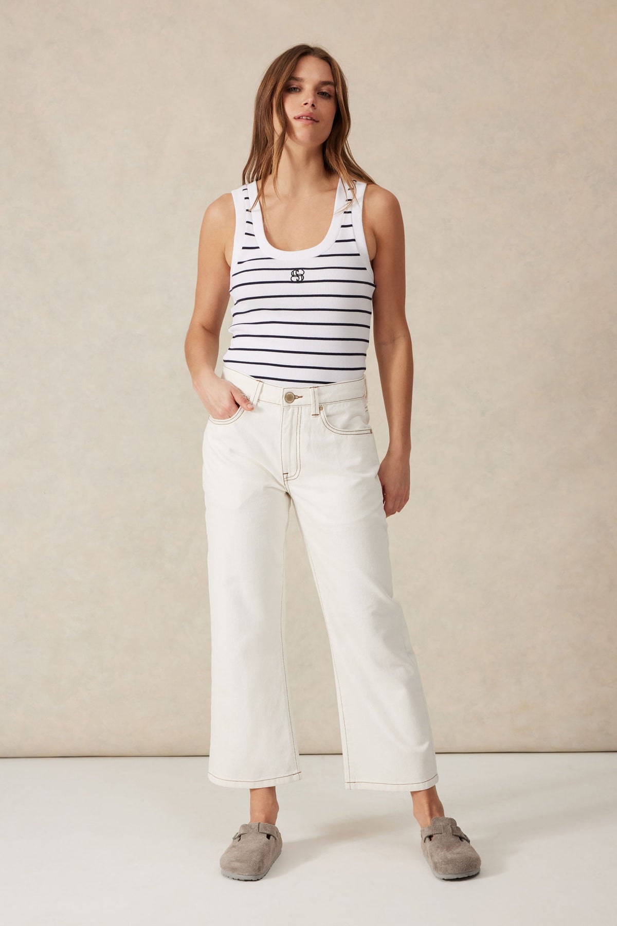 Zoe Contour Rib Scoop Tank Top