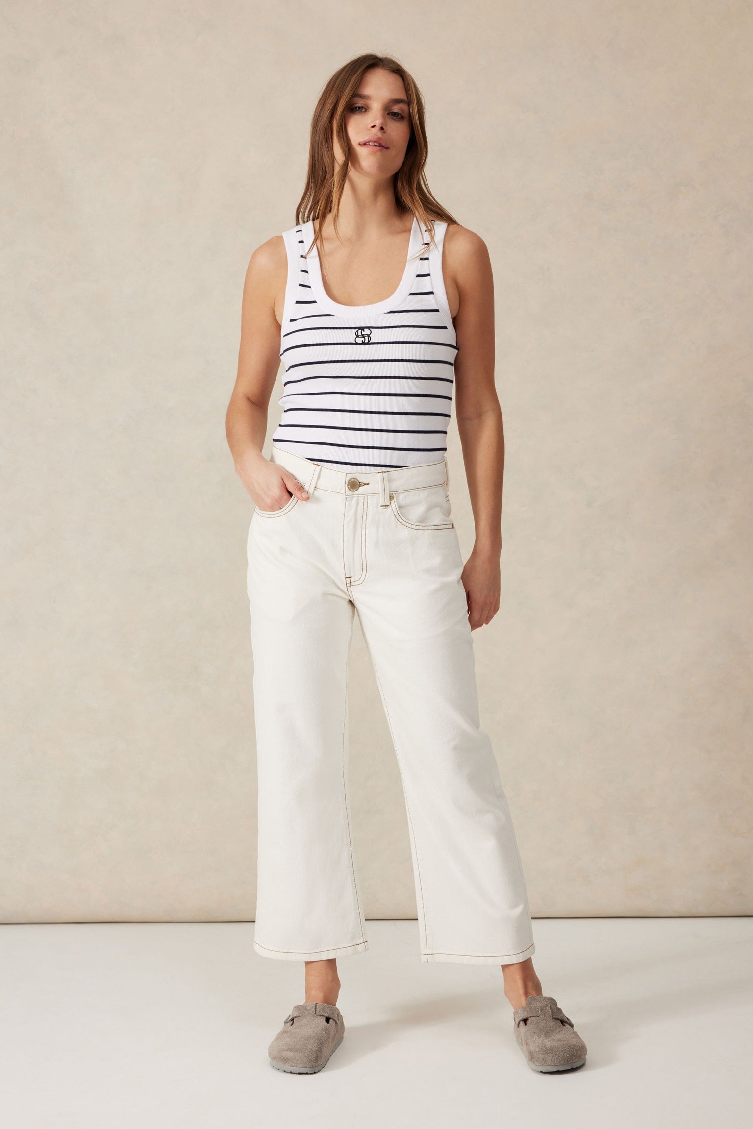 Zoe Contour Rib Scoop Tank Top