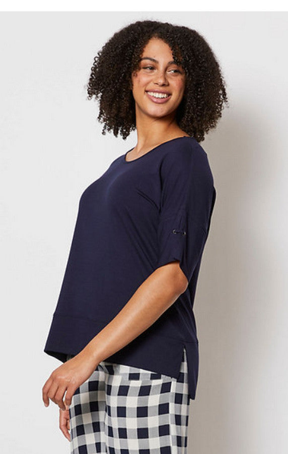 Eyelet Trim Tee by Clarity at Kindred Spirit Boutique & Gift