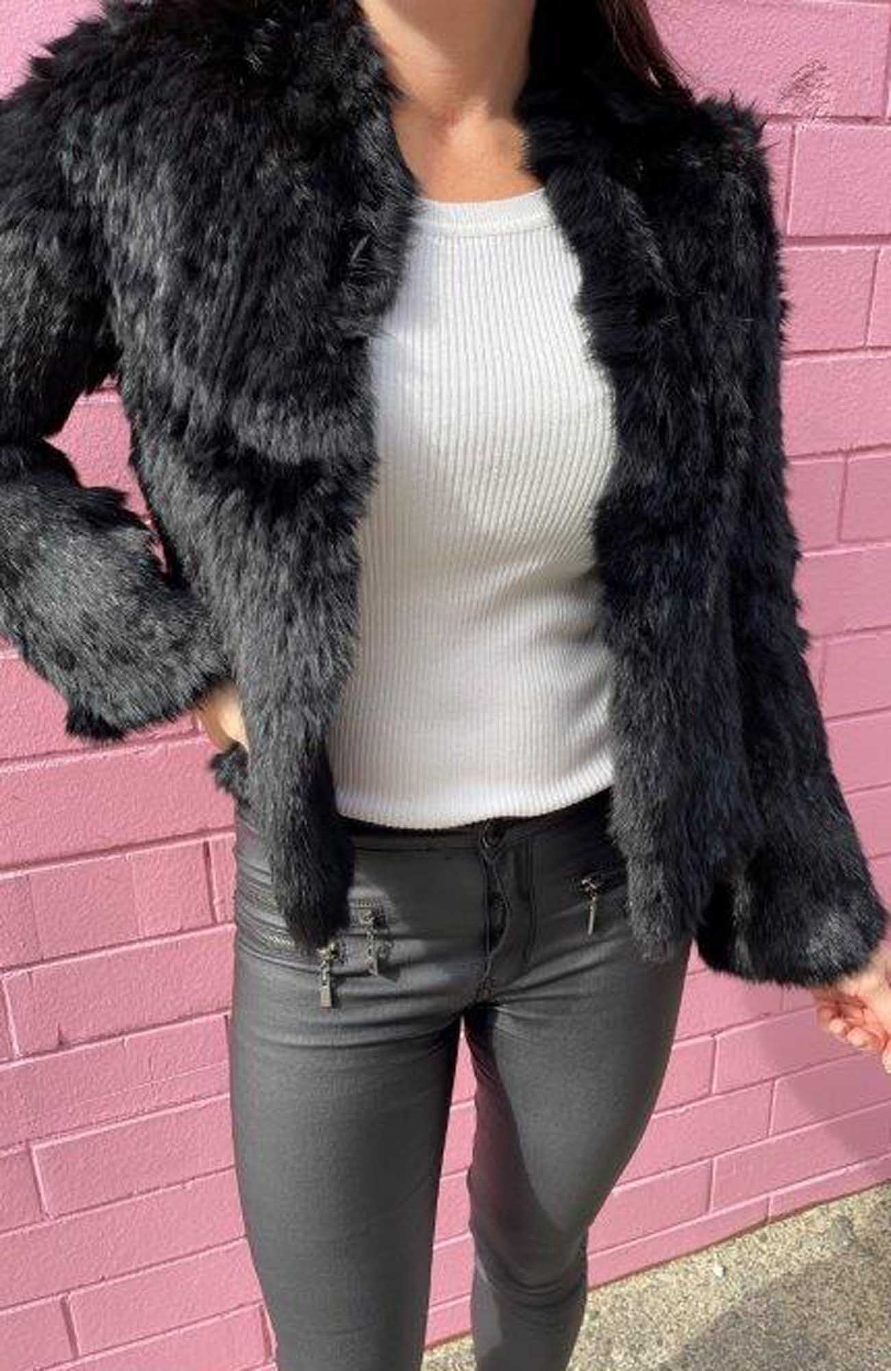 Crop Fur Jacket available at Kindred Spirit Boutique and Gift