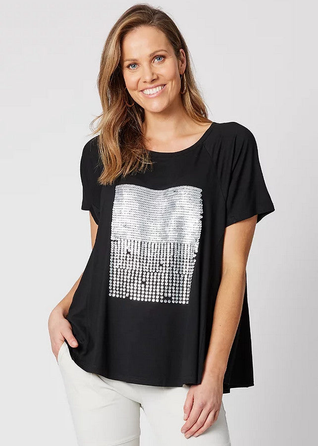Sequin Square Tee by Threadz at Kindred Spirit Boutique & Gift