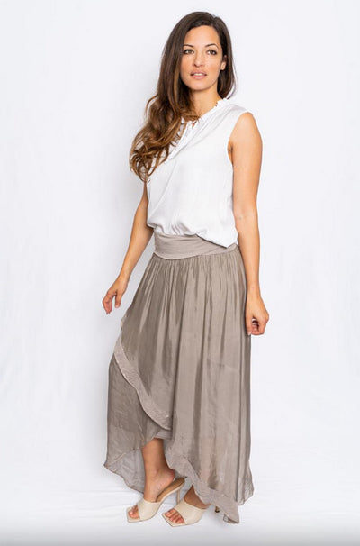 Capulet Cross Front Silk Skirt by The Italian Closet at Kindred Spirit Boutique & Gift