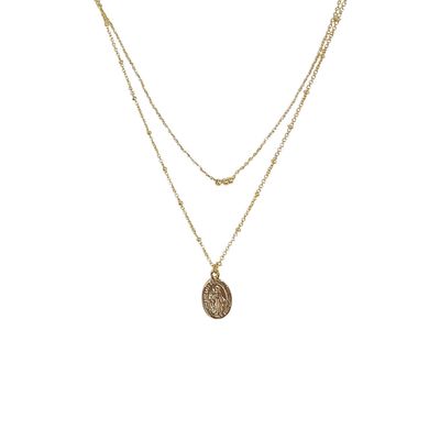 Oval Pendant Ball Chain Necklace