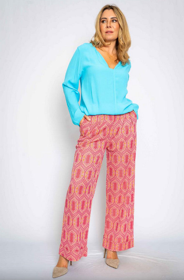 Fringilla Patterned Wide Leg Pant by The Italian Closet at Kindred Spirit Boutique & Gift