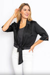 Twyla Cropped Tie Blouse by The Italian Closet at Kindred Spirit Boutique & Gift